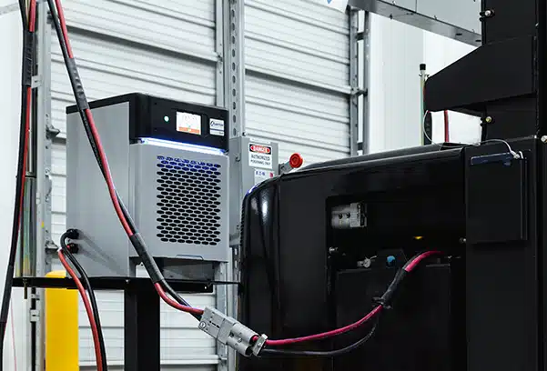 8 ACT Charger connected with Forklift